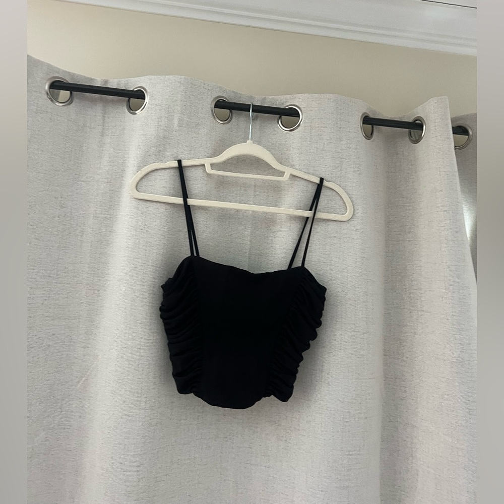Zara Black Ruched Top